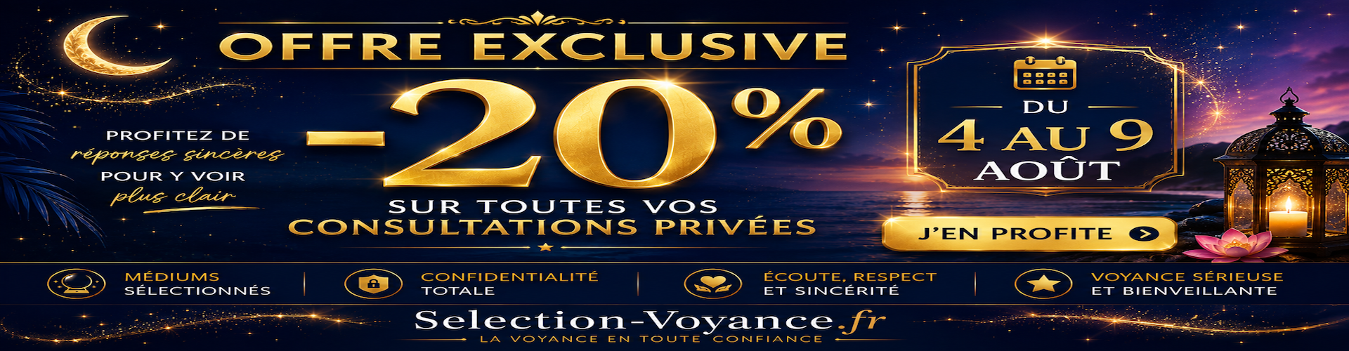 Offre spéciale 20% sur votre compte membre du 04 au 09 Août 2026.

Maximum 100 euros - valable une seule fois.